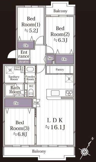 【間取り】 | パークタウン若宮11号棟