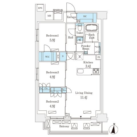 フロンティアレジデンス錦糸公園の間取り