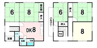 【間取り】 | 生駒郡斑鳩町服部1丁目【オーナーチェンジ】