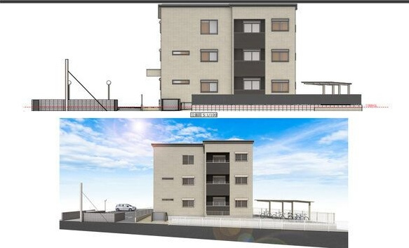 (仮称)尼崎市瓦宮2丁目新築の外観パース|外観パースです
