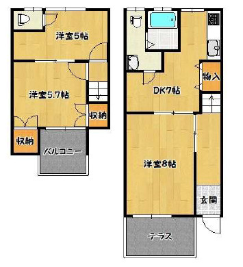 菊水町貸家の間取り