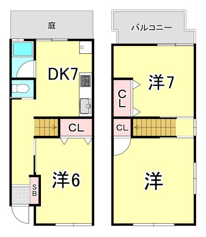 上大市3丁目テラスハウスの間取り