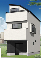 楠丘町戸建ての外観パース