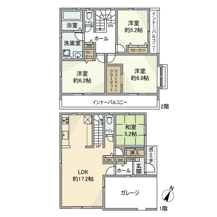 植竹町戸建の間取り