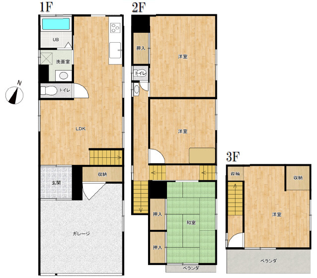 六実７丁目貸家の間取り