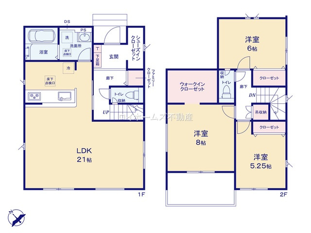 【間取り】 | 名古屋市守山区大字上志段味字茂中443-2『仲介料無料』新築戸建て | 2号棟