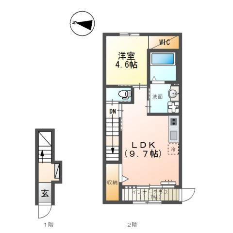 西宮市山口町下山口　アパート新築工事の間取り