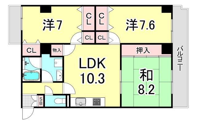 HACHIBUSE鳴尾の間取り