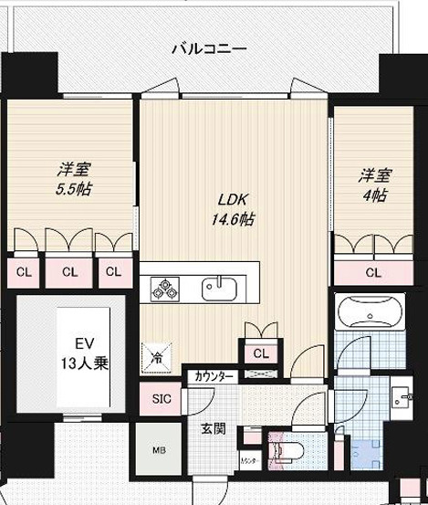 Noire北堀江の間取り
