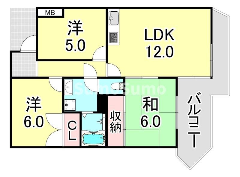 ガーデンハイツ桃山台弐番館の間取り