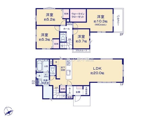《仲介手数料無料》岩槻区東岩槻３丁目2-49新築一戸建てKEIAI GRACEの間取り