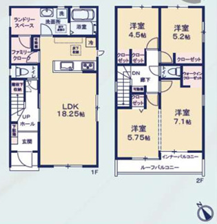 【間取り】 | 千葉市若葉区都賀一丁目　新築分譲住宅２号棟 | 若葉区都賀１丁目　２号棟　４LDK
