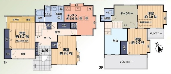 坂戸市中富町中古戸建の間取り
