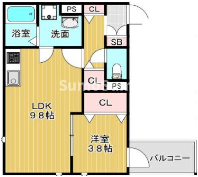 クレール塚本の間取り
