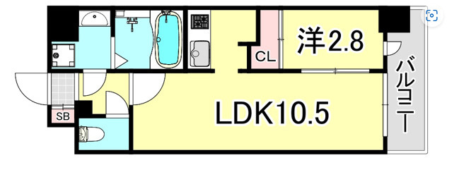 ワールドアイオオサカフェリーチェの間取り