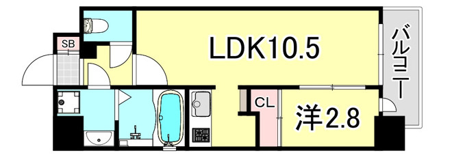 ワールドアイオオサカフェリーチェの間取り