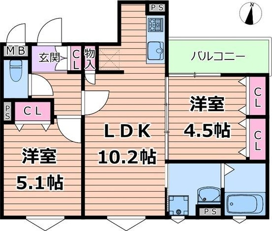クリエオーレ崇徳院の間取り