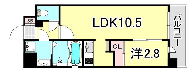 ワールドアイオオサカフェリーチェの間取り