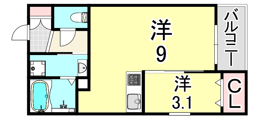 ザカラー東本町B棟の間取り