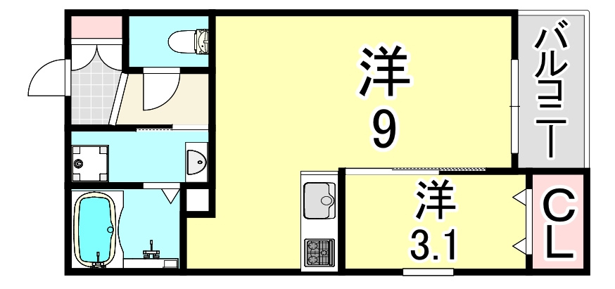 ザカラー東本町B棟の間取り