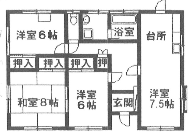 【間取り】 | 山浦氏貸家（松長）