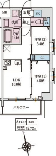 スプランディッドⅨ(ナイン)の間取り