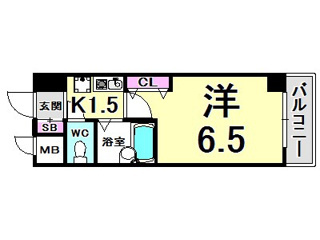 エスリード三宮フラワーロードの間取り