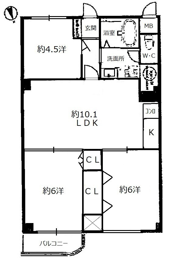 楽々園豊栄ハイツの間取り