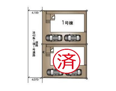 取手市宮和田第9　新築戸建　1号棟の区画図