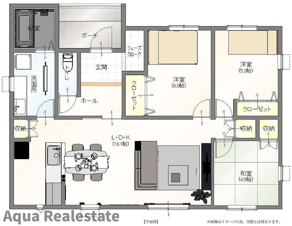 高松市円座町の新築一戸建の間取り
