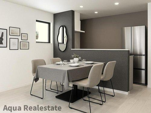 高松市円座町の新築一戸建の居間・リビング|ゆったりとしたリビングです