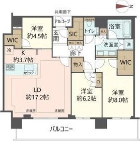 ジオタワー宝塚 グランレジスの間取り