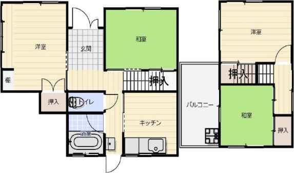 兵庫区鵯越筋戸建の間取り