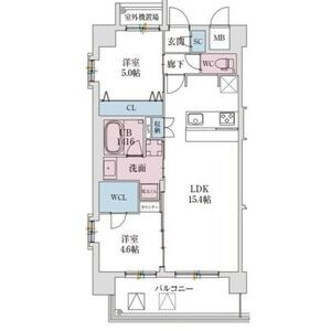 スプランディッド難波Ⅴの間取り