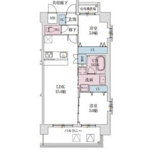 スプランディッド難波Ⅴの間取り