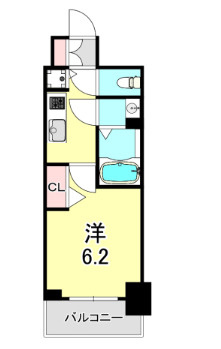 プレサンスタワー北浜の間取り
