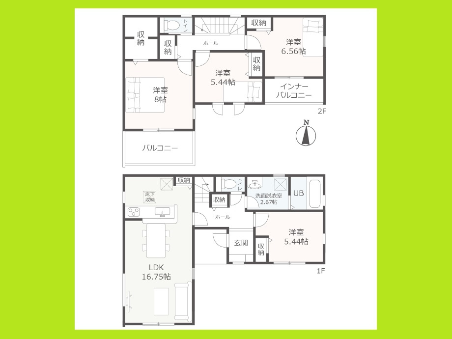 あま市篠田陰島の新築一戸建の間取り|◇間取図◇