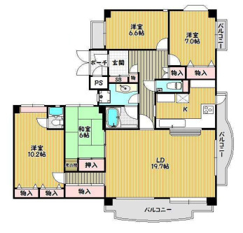 フォーシーズンズ芦屋の間取り