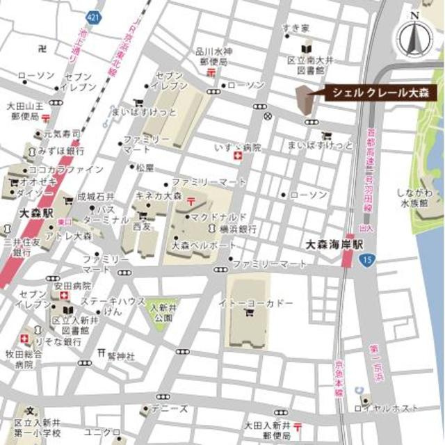 シェル　クレール大森の地図