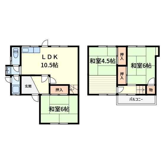 【間取り】 | 高槻市淀の原町戸建て貸家