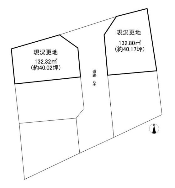 香芝市北今市７丁目の売地の土地図