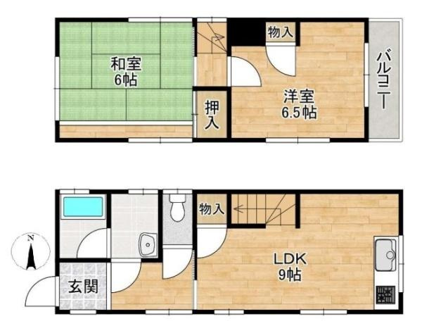 橿原市木原町　一戸建の間取り
