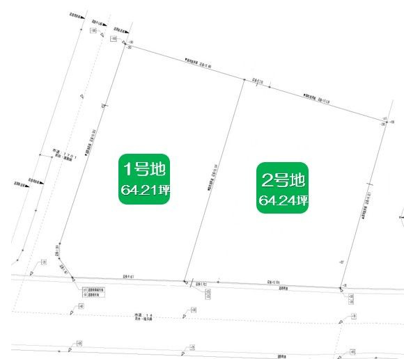 うきは市吉井町若宮　売り土地【2号地】の区画図