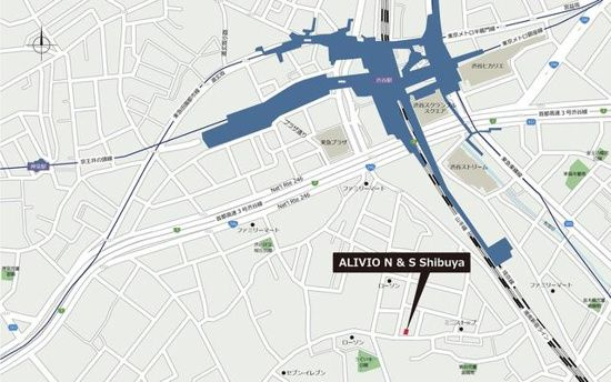 ＡＬＩＶＩＯ　Ｎ＆Ｓ　Ｓｈｉｂｕｙａの地図
