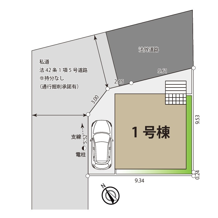 新築/立川市砂川町２丁目の区画図|駐車場あり（車種による）