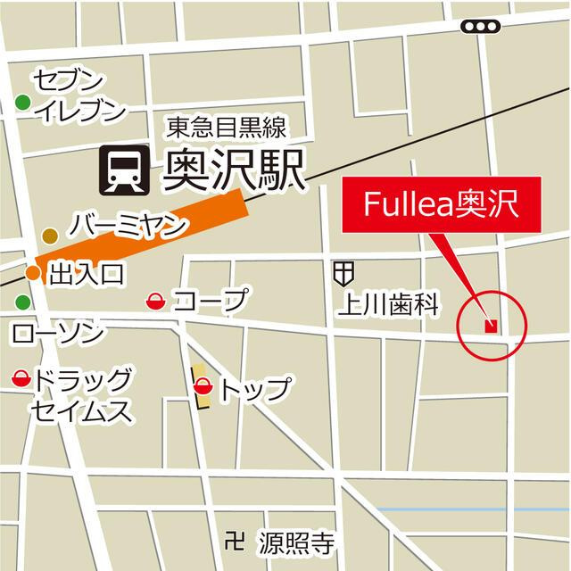 Fullea奥沢の地図