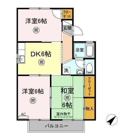 コスメティックスオオフク　A棟の間取り