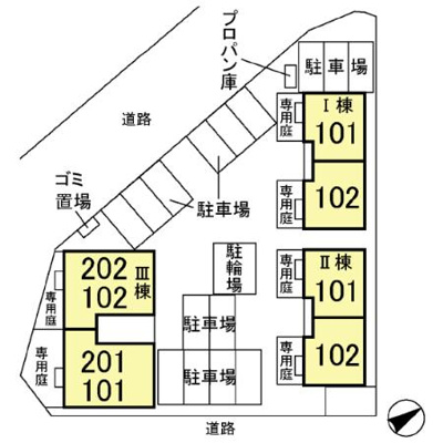 【区画図】 | Ｄ’フレアタウン長宮 Ⅱ