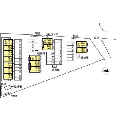 【区画図】 | エスポワール海都 Ｄ