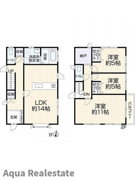 丸亀市田村町　リノベ住宅の間取り